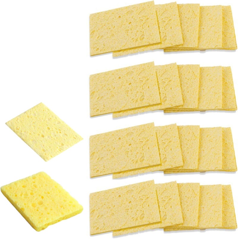 koofull 20Pcs Soldering Sponge 50x35mm Square, Replacement Solder Welding Iron Cleaning Pads Sponge (Thickened) - Image 1